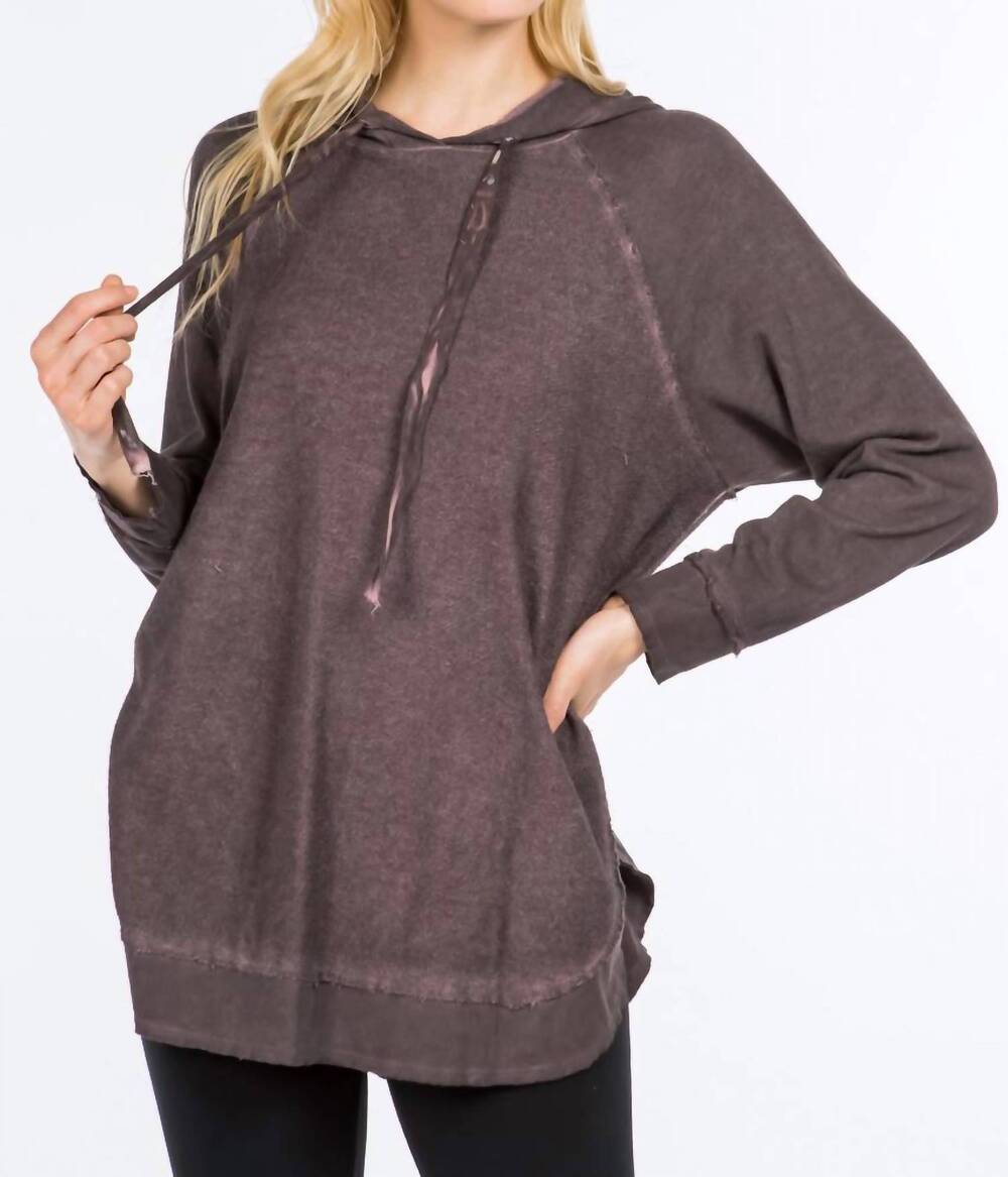 NEW M.RENA french terry hoodie in fig